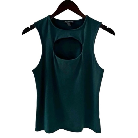 Express Forest Green Sleeveless Cutout Front Top Size Medium - Picture 8 of 8